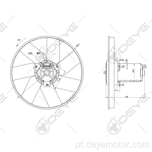 Radiador com ventilador de refrigeração universal para VW PASSAT CABRIO